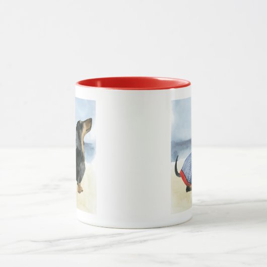 Mug Chien chaud | Chiot Dans Les Troncs De Baignade (Centre)