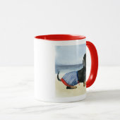 Mug Chien chaud | Chiot Dans Les Troncs De Baignade (Devant droit)