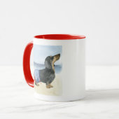 Mug Chien chaud | Chiot Dans Les Troncs De Baignade (Devant gauche)