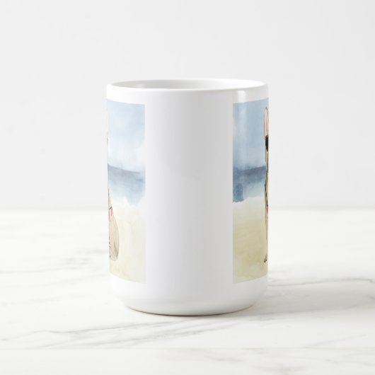 Mug Chien chaud | Chiot En Lunettes De Soleil À La Pla (Centre)