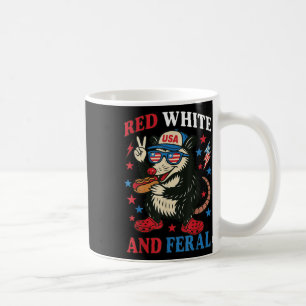 Mug Chien Chaud Opossum Sauvage Rouge Blanc Drapeau Us