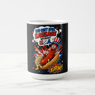 Mug Chien chaud patriotique USA Pop Art - Amusant 4 ju