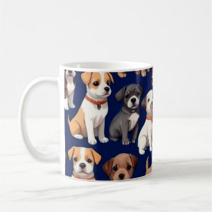 Mug Chien Chien Chien bleu de la marine Design Motif