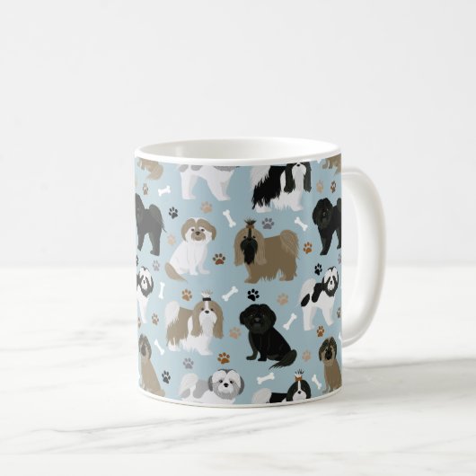 Mug Chien Chien Chien Chien Chien Chien Paws et Os (Devant droit)