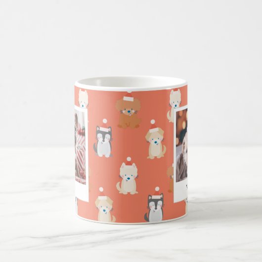 Mug Chien Chien Chien Père Noël Motif 2 Photo Fête Rou (Centre)