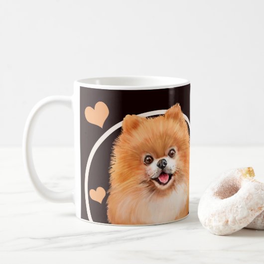 Mug Chien Chien Chien Poméranien Chaque Snack Que Vous (Avec donut)
