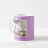 Mug Chien chiot blanc mignon Une photo Lumière violet (Devant gauche)