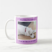 Mug Chien chiot blanc mignon Une photo Lumière violet (Gauche)