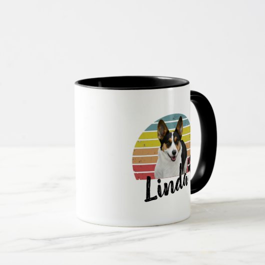 Mug Chien chiot Linda Retro Sun T-Shirt (Devant droit)