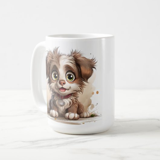 Mug Chien chiot mignon (Devant gauche)