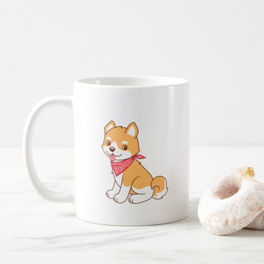Mug Chien chiot mignon Shiba Inu (Avec donut)