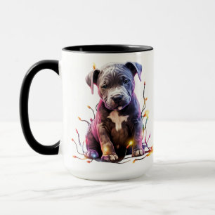 MUG CHIEN CHIOT PITBULL NOËL FÊTE