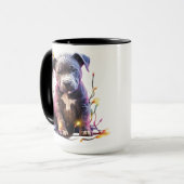MUG CHIEN CHIOT PITBULL NOËL FÊTE (Devant gauche)