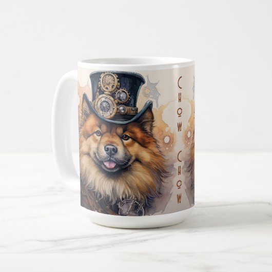 Mug Chien Chow Chow Steampunk (Devant gauche)