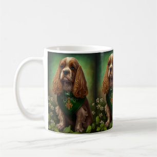 Mug Chien Cocker Spaniel en robe de la Saint-Patrick