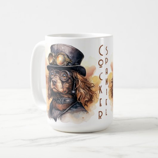 Mug Chien Cocker Spaniel Steampunk (Devant gauche)