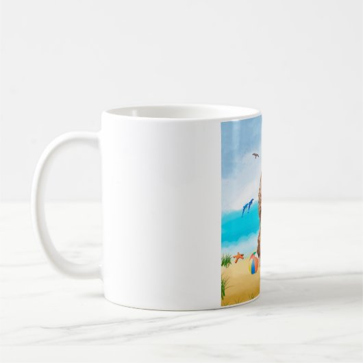 Mug Chien Cocker Spaniel sur la plage (Gauche)