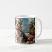 Mug Chien Colley Rough Noël Vintage Plage (Devant droit)