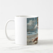 Mug Chien Colley Rough Noël Vintage Plage (Gauche)