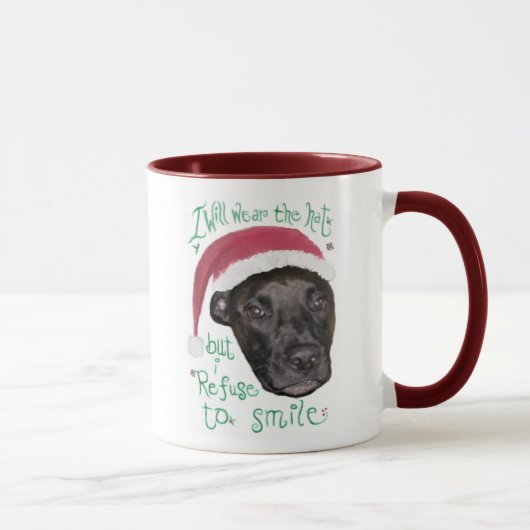 Mug Chien contre le casquette de Noël (Droite)