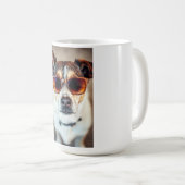 Mug Chien Cool avec Lunettes de Soleil (Devant droit)