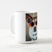 Mug Chien Cool avec Lunettes de Soleil (Devant gauche)