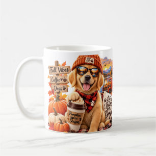 Mug Chien courant doré épice de citrouille automne con