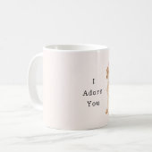 Mug Chien Crème Adore Ruban Rose (Devant gauche)
