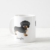 Mug Chien Dachshund Fil Noir Et Tan Avec Nom (Devant gauche)
