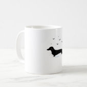 Mug Chien Dachshund Halloween Lune Silhouette Classiqu (Devant gauche)