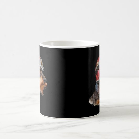 Mug Chien Dachshund sans fil avec casque pour motard (Centre)