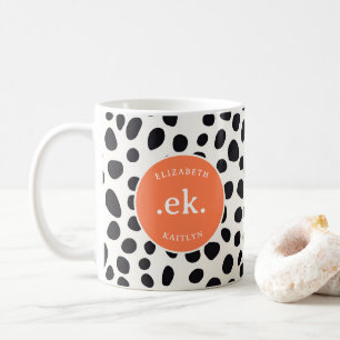 Mug Chien dalmate Abstrait Motif Coral Monogramme