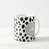 Mug Chien dalmate Abstrait Motif gris Monogramme (Devant droit)