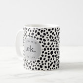 Mug Chien dalmate Abstrait Motif gris Monogramme (Devant gauche)