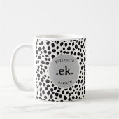 Mug Chien dalmate Abstrait Motif gris Monogramme (Gauche)