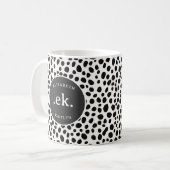 Mug Chien dalmate Abstrait Motif gris Monogramme (Devant gauche)