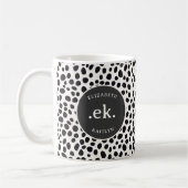Mug Chien dalmate Abstrait Motif gris Monogramme (Gauche)
