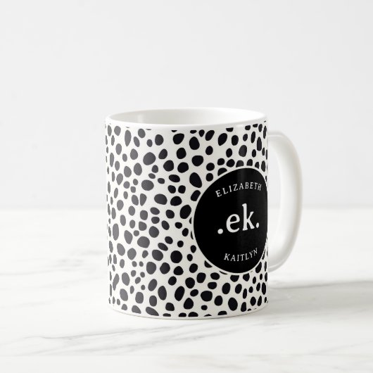 Mug Chien dalmate Abstrait Motif Monogramme (Devant droit)