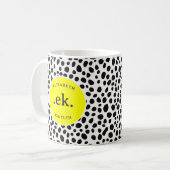 Mug Chien dalmate Abstrait Motif Monogramme jaune (Devant gauche)