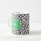 Mug Chien dalmate Abstrait Motif Monogramme vert (Devant gauche)
