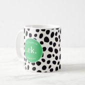 Mug Chien dalmate Abstrait Motif Monogramme vert (Devant gauche)