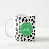 Mug Chien dalmate Abstrait Motif Monogramme vert (Gauche)