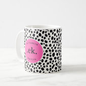 Mug Chien dalmate Abstrait Motif rose chaud Monogramme (Devant gauche)