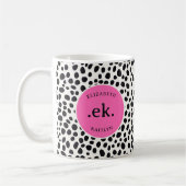 Mug Chien dalmate Abstrait Motif rose chaud Monogramme (Gauche)