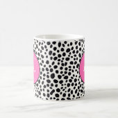 Mug Chien dalmate Abstrait Motif rose chaud Monogramme (Centre)