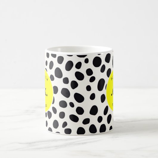 Mug Chien dalmate Abstrait Motif rose chaud Monogramme (Centre)