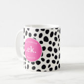 Mug Chien dalmate Abstrait Motif rose chaud Monogramme (Devant gauche)