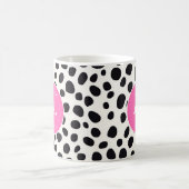 Mug Chien dalmate Abstrait Motif rose chaud Monogramme (Centre)