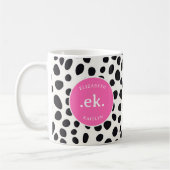 Mug Chien dalmate Abstrait Motif rose chaud Monogramme (Gauche)