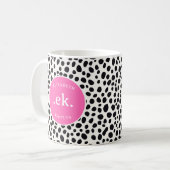 Mug Chien dalmate Abstrait Motif rose chaud Monogramme (Devant gauche)